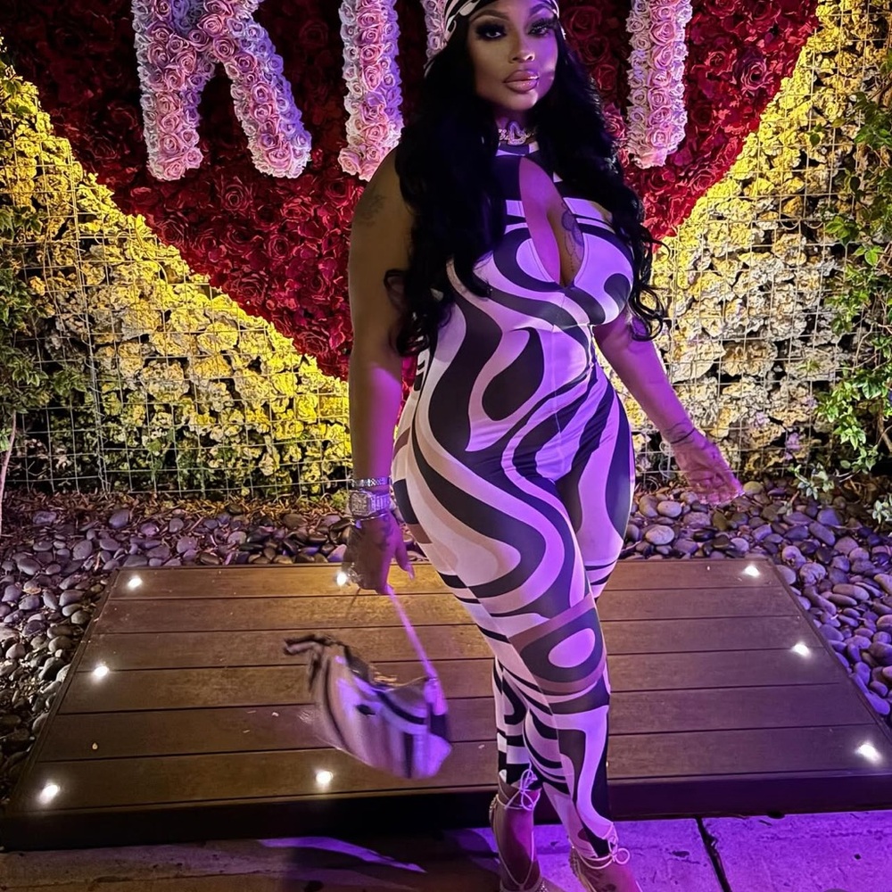 Stylish Black and White Swirl Jumpsuit